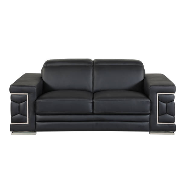 Orren Ellis Aiesrom 89" Genuine Top Grain Italian Leather Pillow Top